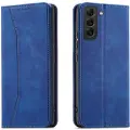 Hurtel Magnet Fancy Case Deksel for Samsung Galaxy S22+ (S22 Plus) dekselkort lommebok kortstativ blå