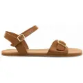 Mtng for woman. 55905 Brown Free Cleo Leather Sandals (36), Flat, Buckle, Casual
