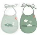 Done by Deer bib med lomme 2-pack Croco Green