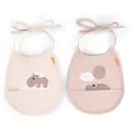 Done by Deer bib med lomme 2-pack Happy clouds Powder