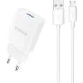 Dudao USB-lader 2,1 A med MicroUSB-kabel for rask og sikker lading