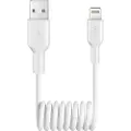 Puro USB-A / Lightning spiralkabel - 1m - hvit