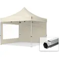 TOOLPORT 3x3 m aluminium, pop up partytelt, 2 sidepaneler, creme