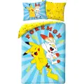MCU Pokemon Pikachu og Scorbunny Sengetøj - 100 procent bomuld