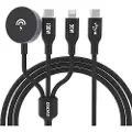 Dudao 3-i-1 USB-kabel med Apple Klokklader, USB-C og Lightning