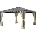 PRIMEYARD 4x4 m paviljong , inkl. 4 sidepaneler champagnefarget