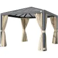 PRIMEYARD 3x3 m paviljong , inkl. 4 sidepaneler champagnefarget