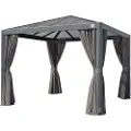 PRIMEYARD 3x3 m paviljong , inkl. 4 sidepaneler loft grey