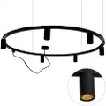 QAZQA Moderne hengende skinnesystem med 6 sorte spotlights 1-fase GU10 50mm - Iconic Ruby Honey