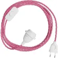 Creative Cables Snakebis Twisted E27 Lampeskjerm-kabelsett Med Lampesokkel. Stofftrukket Kabel Og Støpsel Med To Pinner 3 M