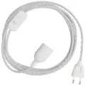 Creative Cables Snakebis Twisted E27 Kabelsett Med Lampholder. Stofftrukket Kabel Og 2-pinners Plugg 1.8 M