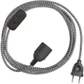 Creative Cables Snakebis Zig-zag E27 Kabelsett Med Lampesokkel. Sikksakk Tekstilledning Og 2-pinners Støpsel 1.8 M