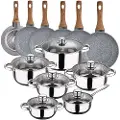 San Ignacio Cassel 18/20/22/24/26/28 Cm Pk3845 Kasserollesett Med Stekepanner 12 Stykker