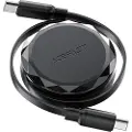24hShop Acefast uttrekkbar USB-C-kabel 60W - Svart