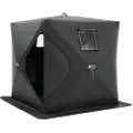 Vevor bærbart isly, popup-isfisketelt for 1–2 personer, 24 kvadratmeter fiskeområde, isly for vinterfiske, vanntett Oxford-isbit med ankere/tau/bæreveske, 60 x 60 cm, svart
