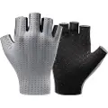 RockBros Pustende Sykkelhansker med Korte Finger, Størrelse: L - Grå