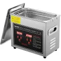 Vevor ultralydrenser med digital timer og varmeelement, profesjonell ultrasonisk smykkerenser, oppvarmet rengjøringsmaskin i rustfritt stål for briller, klokkeringer, små deler, kretskort (3L)