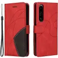 Mtp Products Bi-Color Series Sony Xperia 1 III Lommebok-deksel - Rød