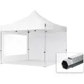TOOLPORT 3x3 m aluminium, pop up partytelt, 2 sidepaneler, hvit