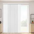 Vevor Panelgardiner, Uttrekkbar skinne fra 116 cm til 218 cm B, Trimbare panelgardiner opptil 243 cm H, Justerbare vertikale panelgardiner for skyvedører, terrassedører, Romdeler, Vindu, Hvit