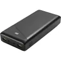 Deltaco PB-C1002 - Strømbank - 30000 mAh - 111 Wh - 18 watt - 3 A - Fast Charge - 3 utgangskontakter (USB, 24 pin USB-C) - svart