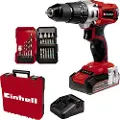 Einhell TE-CD 18/2 Li-i+22, Drill med pistolgrep, 1,3 cm, 1250 rpm, 8 mm, 350 rpm, 1250 rpm