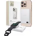 Tech-Protect PB33 LifeMag MagSafe Power Bank 5000mAh - Kompakt, trådløs lading, USB-C, LED-skjerm - Sølv