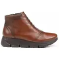 Fluchos for woman. F1358 Bona F1358 leather ankle boots brown (35), Flat, 1 to 3 cm, Laces, Casual