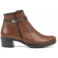 Fluchos for woman. F0937 Leather ankle boots Charis F0937 leather (35), Brown, 3 to 5 cm, Zip, Casual