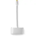 Nedis Gull Cctb64760al02 3-i-1 Multiport Usb-adapter Usb 3.2 Gen 1 Usb-c M-usb-a H/usb-c H/vga H 5gbps Plettert Flettet 0.2 M