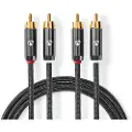 Nedis CATB24200GY50, 2 x RCA, Hankjønn, 2 x RCA, Hankjønn, 5 m, Grå