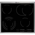 Electrolux EHF46547XK - Keramisk komfyrtopp - 4 plater - Nisje - bredde: 56 cm - dybde: 49 cm - med pynt av rustfritt stål - svart