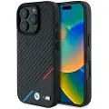 BMW iPhone 16 Pro Max BMW M Carbon Tricolor Line-deksel - MagSafe-kompatibel - Svart