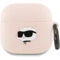Karl Lagerfeld AirPods 4 Choupette Head 3D-etui i silikon - Rosa
