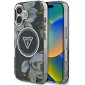 GUESS Iml Glitter Magnolia And Triangle Logo Magsafe Iphone 16 Telefondeksel