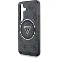 GUESS Samsung Galaxy S25 Guess 4G Glitter Triangle Buttons MagSafe-deksel - Svart