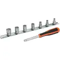 Bahco Hylsesett Med 1-4´´ Firkant Med Imperial Sekskantet Profil Og Koppholder Skrutrekker 7 Enheter-skinne
