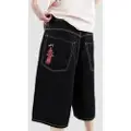 Empyre Ultra Loose Sk8 Denim W Embroidery Shorts svart