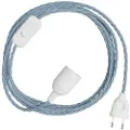 Creative Cables Snakebis Twisted E27 Kabelsett Med Lampholder. Stofftrukket Kabel Og 2-pinners Plugg 3 M