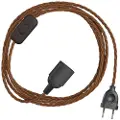 Creative Cables Snakebis Twisted E27 Kabelsett Med Lampesokkel. Stofftrukket Kabel Og 2-pinners Støpsel 3 M