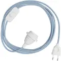 Creative Cables Snakebis Zig-zag E14 Lampeskjerm-ledningsnett Med Lampeholder. Sikksakk Stoffkabel Og 2-polet Støpsel 3 M