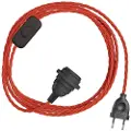 Creative Cables Snakebis Twisted E27 Lampeskjerm-kabelsett Med Lampeholder. Stofftrukket Kabel Og 2-pinners Støpsel 1.8 M
