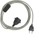 Creative Cables Snakebis Zig-zag E27 Lampeskjerm-ledningsnett Med Lampeholder. Sikksakk Stoffkabel Og 2-polet Støpsel 3 M