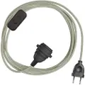 Creative Cables Snakebis Zig-zag E27 Lampeskjerm-ledningsnett Med Lampeholder. Sikksakk Stoffkabel Og 2-polet Støpsel 1.8 M