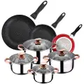 San Ignacio Rustfritt Stål Pakke Med 3 Stekepanner Mer Kjøkkenutstyr 16cm 20cm 24cm 8 Stykker