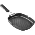 Supreme Grill I Støpt Aluminium Med Sammenleggbart Håndtak I Stripet Xylan 20 Cm