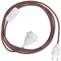 Creative Cables Snakebis Zig-zag E14 Lampeskjerm-ledningsnett Med Lampesokkel. Sikksakk-stoffkabel Og 2-polet Støpsel 1.8 M