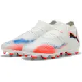 Puma FUTURE 8 PRO FG/AG Football Boots Youth, Shoes, White/Black/Glowing Red, 38.5
