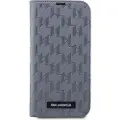 Karl Lagerfeld Klbkp14lsaklhpg Iphone 14 Pro 6.1 Book Srebrny Saffiano Monogram Telefondeksel