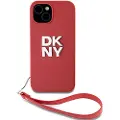 DKNY Pu Leather Stack Logo Wrist Strap Iphone 13 Telefondeksel